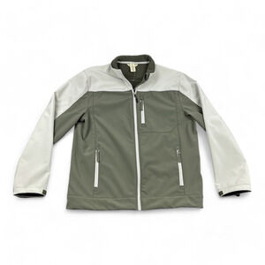 Gander Mountain Jacket Adult LARGE Green 2 Tone Zip Pockets Outdoor Hiking